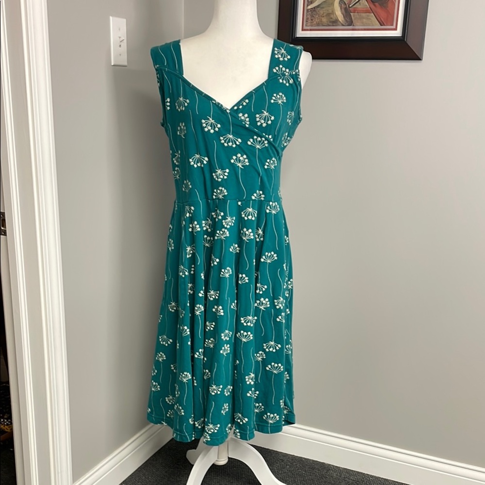 Effie's Heart Sleeveless Knee Length Dandelion Green Dress Size XL Knit Stretch